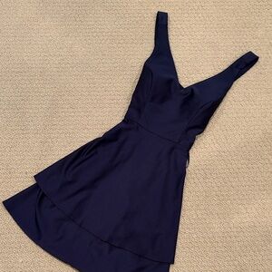 David's Bridal Navy Mini Dress